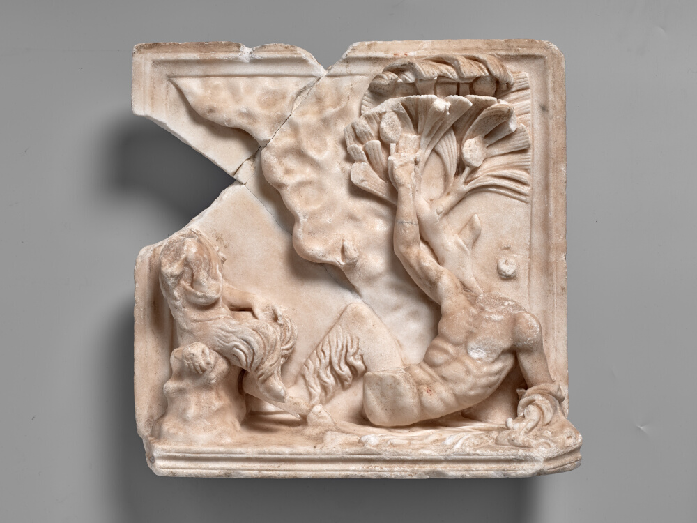 Repos de deux faunes dans un paysage